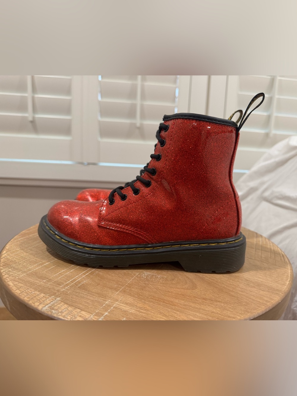 Dr. Martens 1460 Coated Glitter Lace-Up Boots Youth Size 3